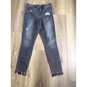 Universal Thread Womens Jeans‎ Size 6/28R Gray Distressed Raw Hem Skinny Stretch